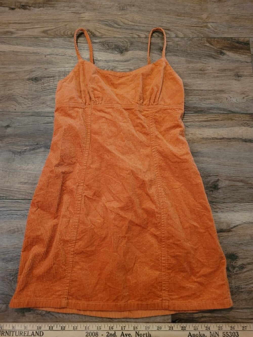 Wild Fable SZ XS Small Corduroy Mini Dress Orange Color Back Zipper